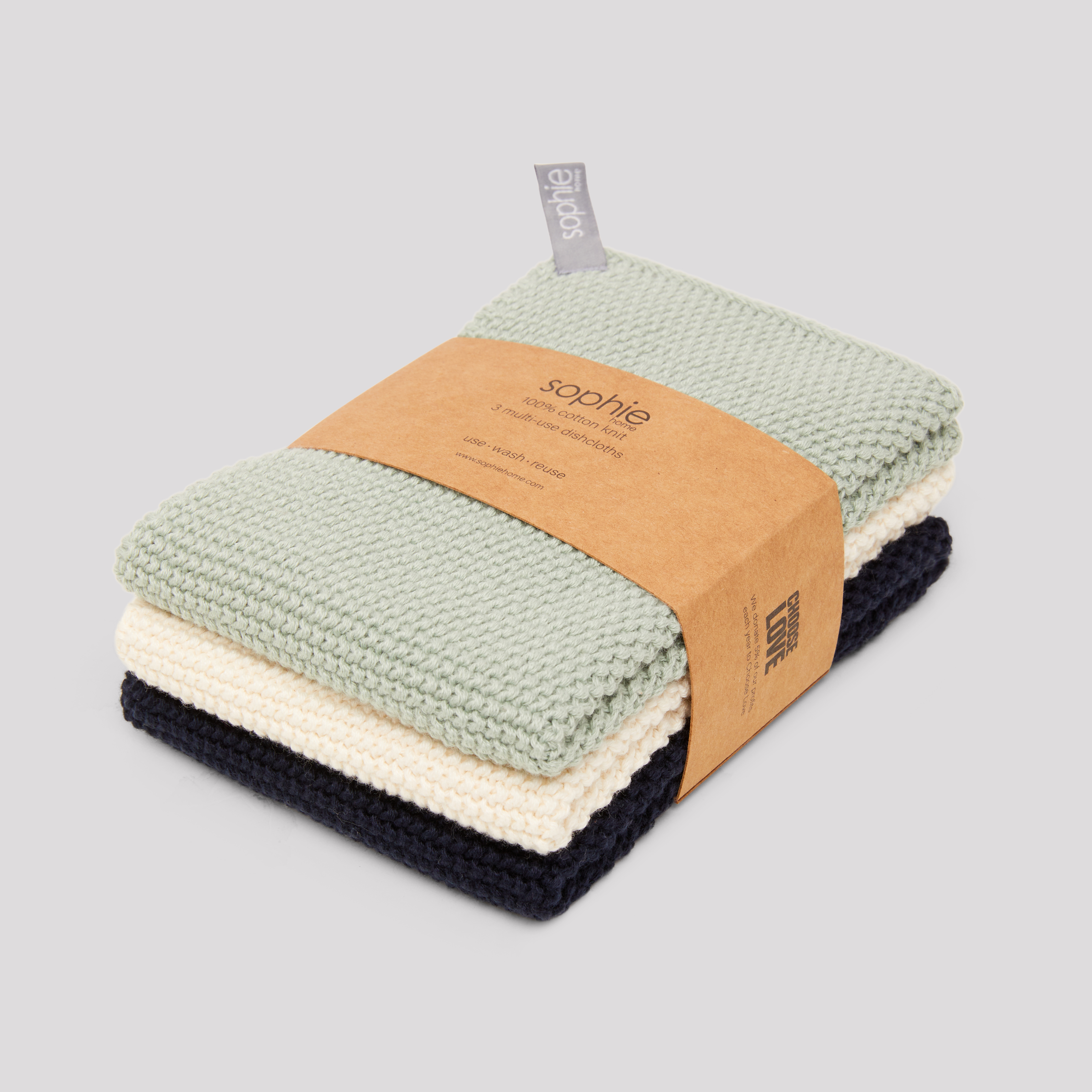 Sophie Home 100% cotton knit dishcloth set