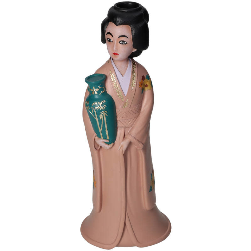 Candlestick Geisha Peach 11x9.5x28cm