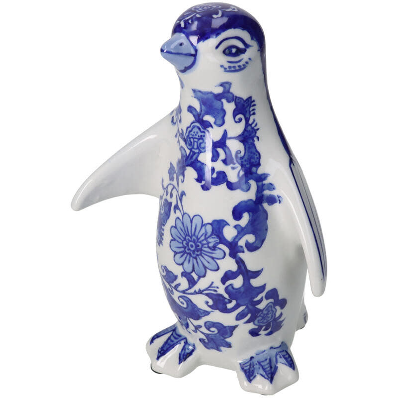 Penguin statue Delft blue porcelain 21.5cm