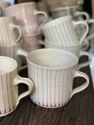 - Large Mug - Vertical Lines Pink