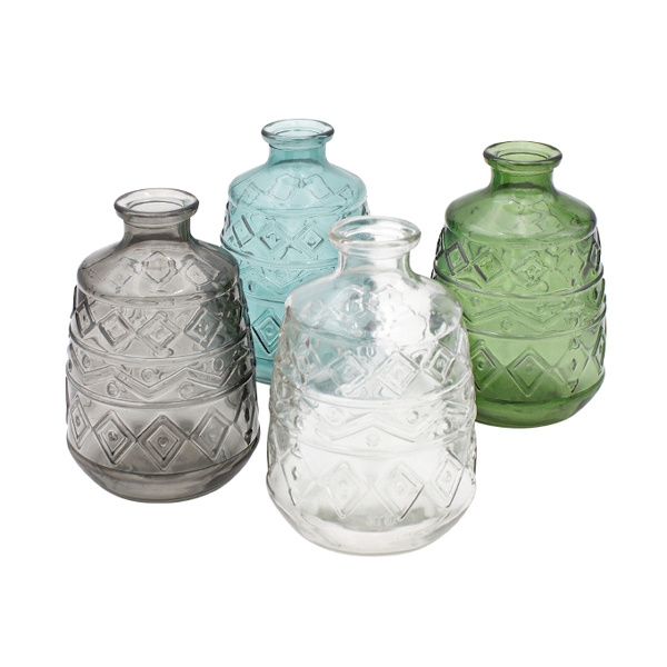 Werner Voss Coloured Nostalgic Glass Bud Vase : Green, Clear, Blue or Grey