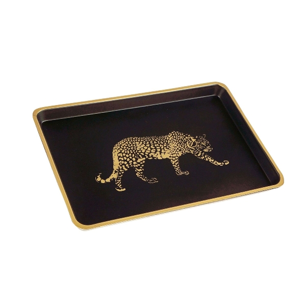 Werner Voss Black & Gold Leopard Design Tray
