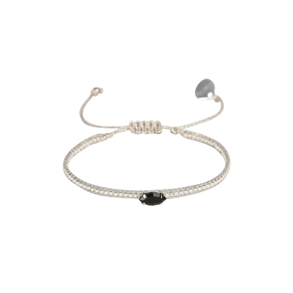 Silver And Black Diamond Eye Bracelet