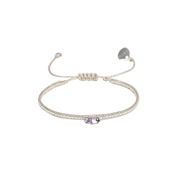 Silver And Purple Diamond Eye Bracelet