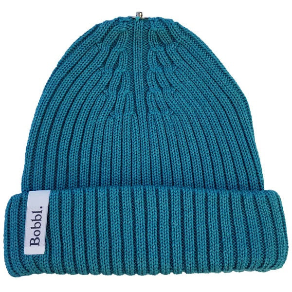 Classic Merino Wool Hat - Teal With Stormy Big