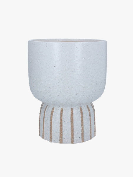 Gisela Graham White Natural Textured Ceramic Pot