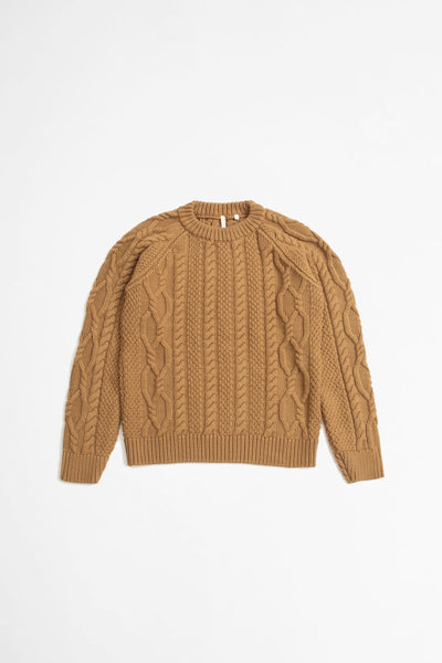 Cable Knit Sweater Light Brown