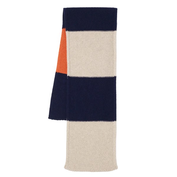 Stripe Scarf In Mixed Eco Wool Mixed