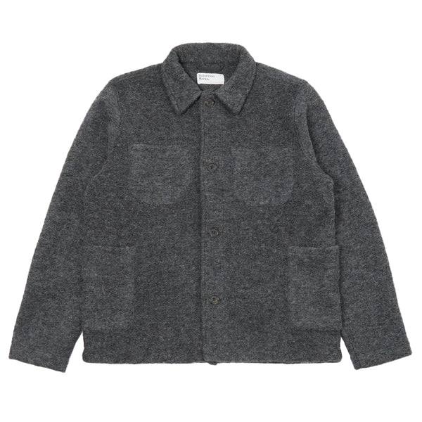 Lumber Jacket In Charcoal Wool Fleece Charcoal