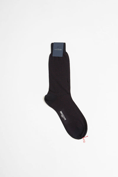 Bresciani Wool Blend Short Socks Blue/rosso