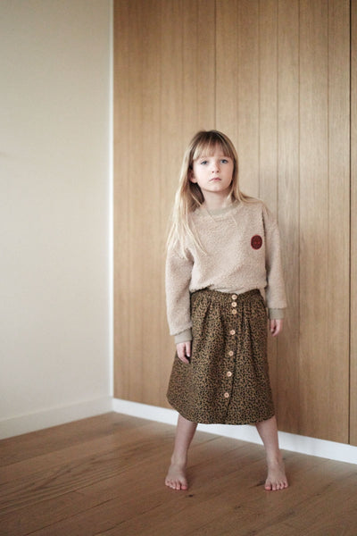 Bronze Leopard Cotton Gauze Pepita Skirt