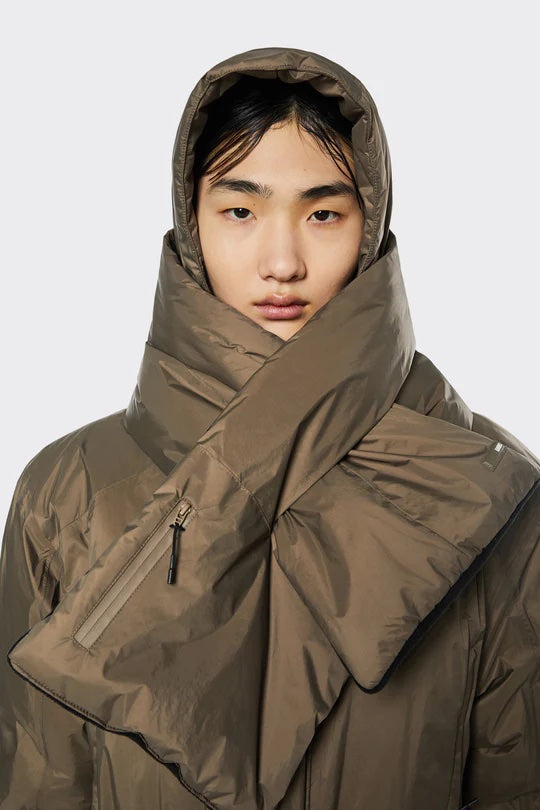 Rains | Padded Nylon Scarf | Wood