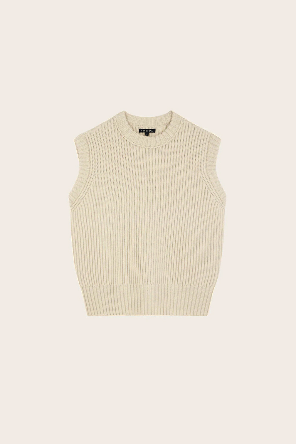 soeur Sully Sleeveless Sweater Off White