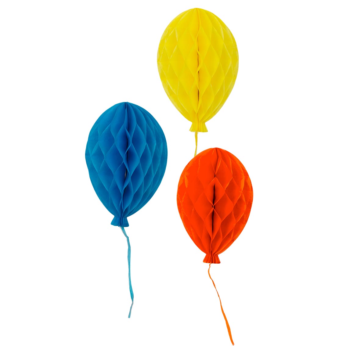 Birthday Balloons Bright Honeycomb Decorations 3 Pack