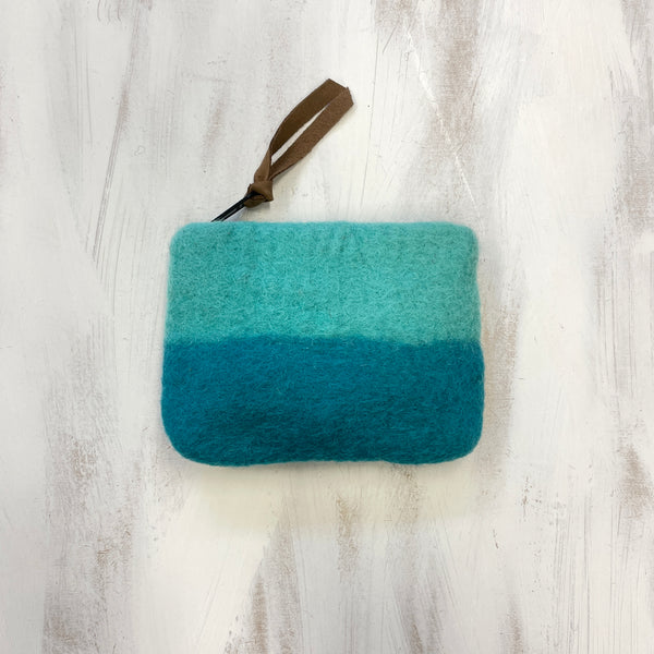 Lila Two Tone Felt Purse - Sea Glass Green