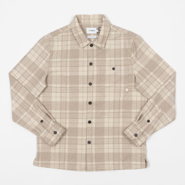 Beige Marks Long Sleeve Wool Blend Check Shirt