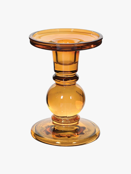 Coach House Tall Amber Glass Candleholder