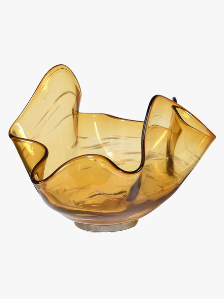 Brown Hand Moulded Glass Vase