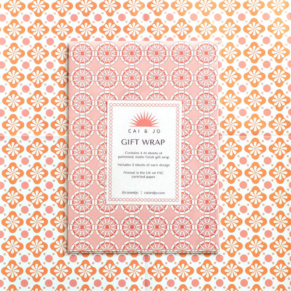 Cai & Jo Pink & Orange Gift Wrap Pack