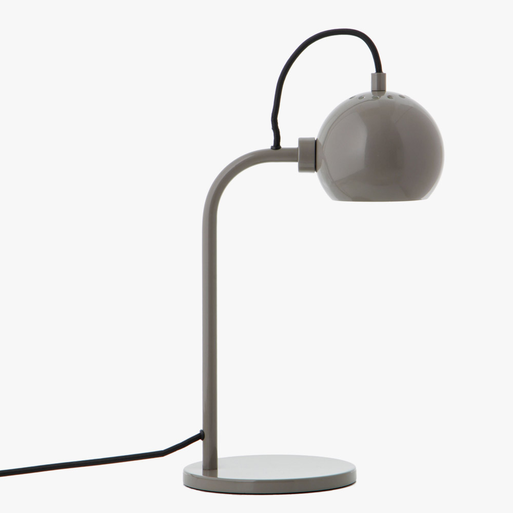 Frandsen Ball Single Table Lamp - Glossy Warm Grey