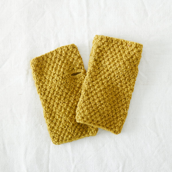 Aura Que Varga Unisex Banana Yarn Wristwarmers - Mustard Yellow