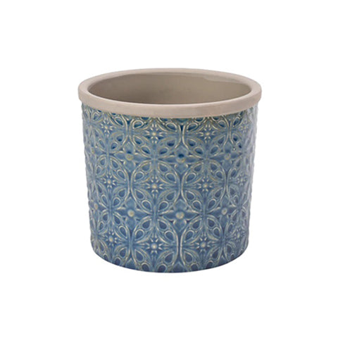 Porto Dark Blue Glazed Plant Pot - 14cm