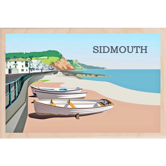 The Wooden Postcard Company Devon Sidmouth Wooden Magnet