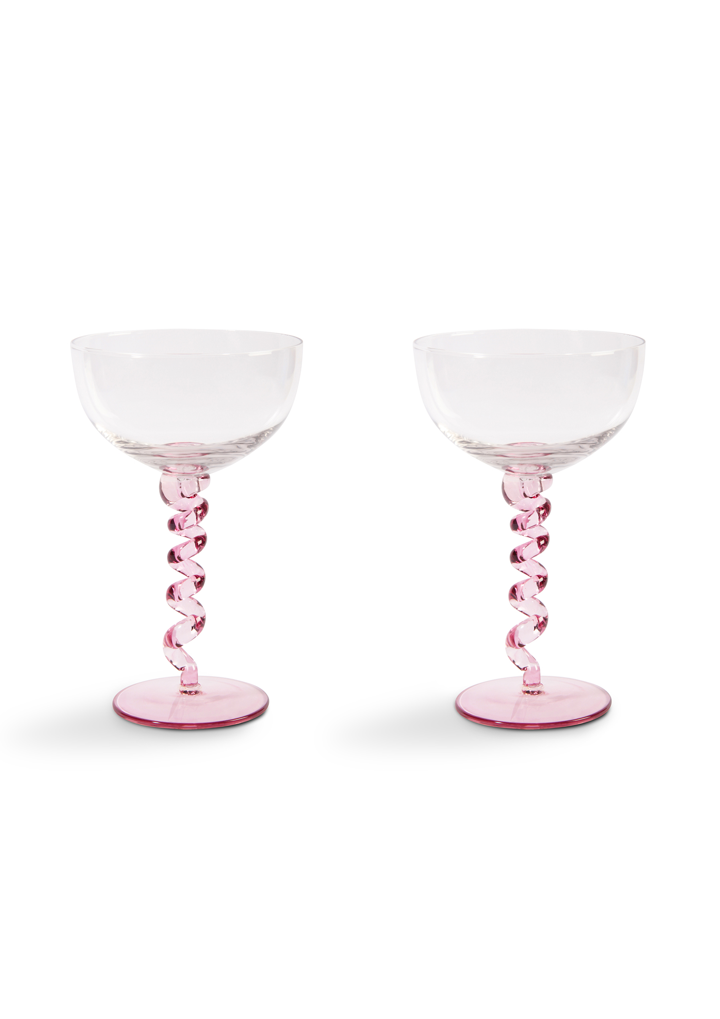 Spiral Coupe Pink- Set Of 2