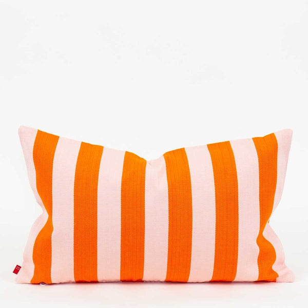 Carla Stripe Cushion Orange And Pink