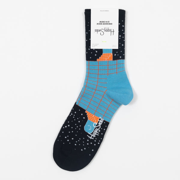 3/4 Crew Future Unknown Socks in Blue & Black