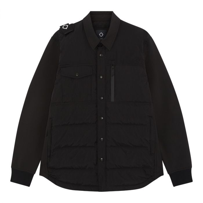 Softshell Down Quilt Overshirt (Jet Black)