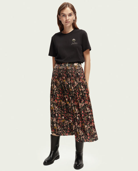 Scotch & Soda Pleated Rhubarb Maxi Skirt