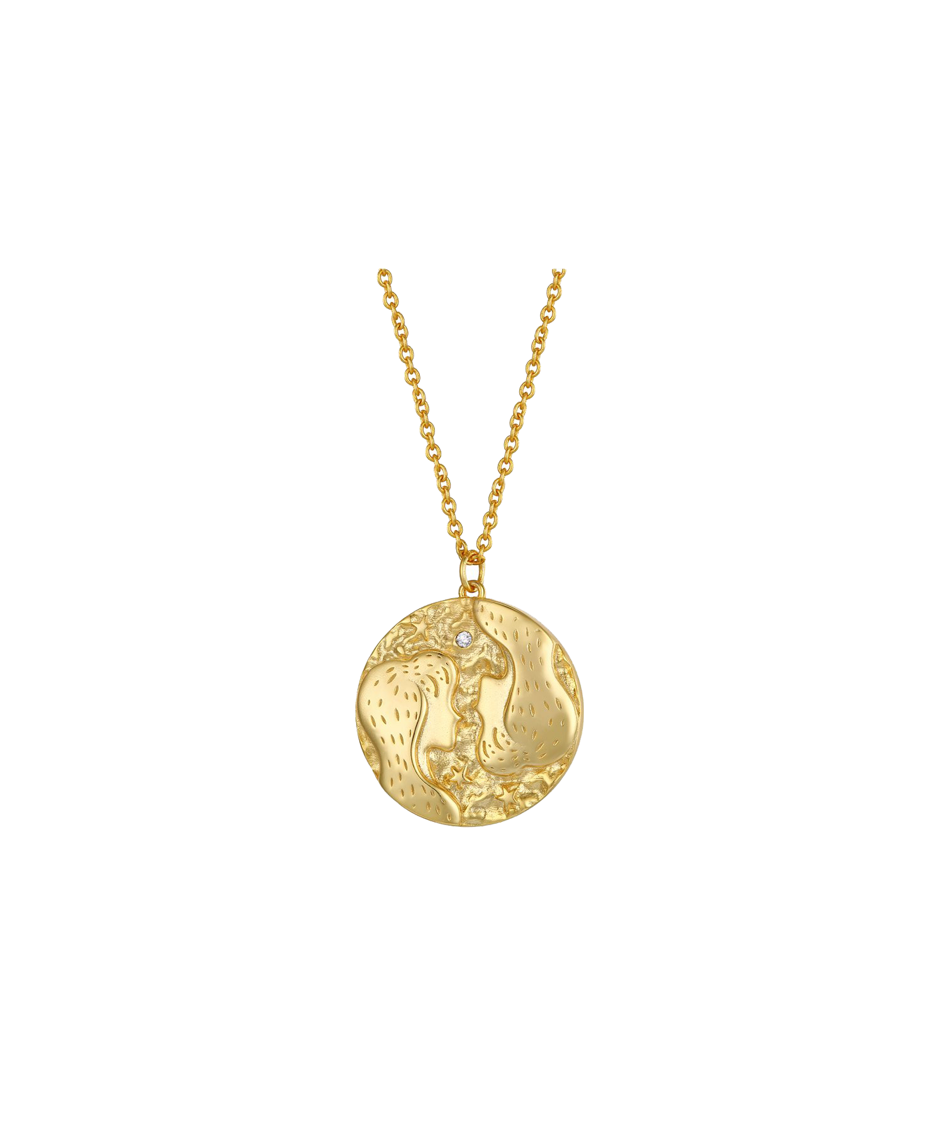 by bottega Gemini Zodiac Double Sided Coin Pendant Necklace
