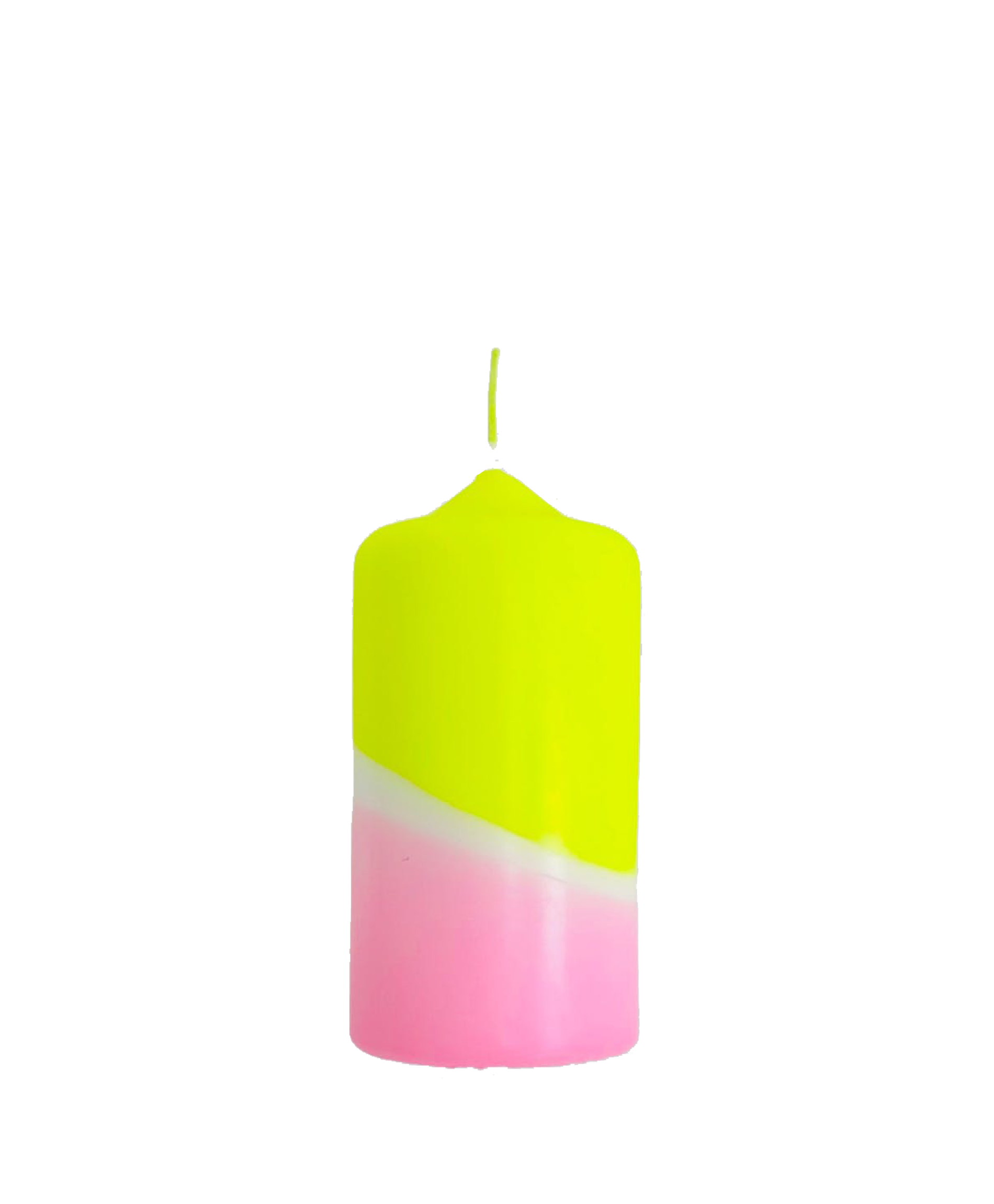 Dip Dye Neon Pillar Candle Vanilla Sky