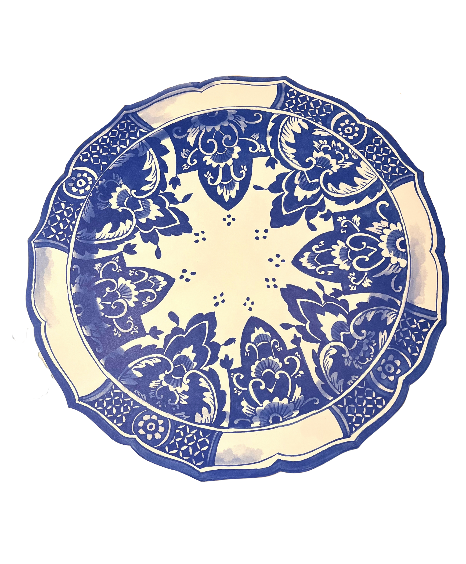 Hester & Cook Die Cut China Blue Placemats Set Of 12