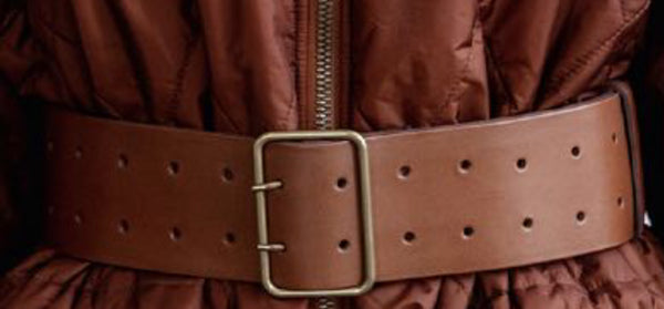 Project Aj117 Wide Leather Belt - Cognac