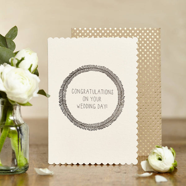 Catkin & Pussywillow Congratulation Wedding Day Wreath Card