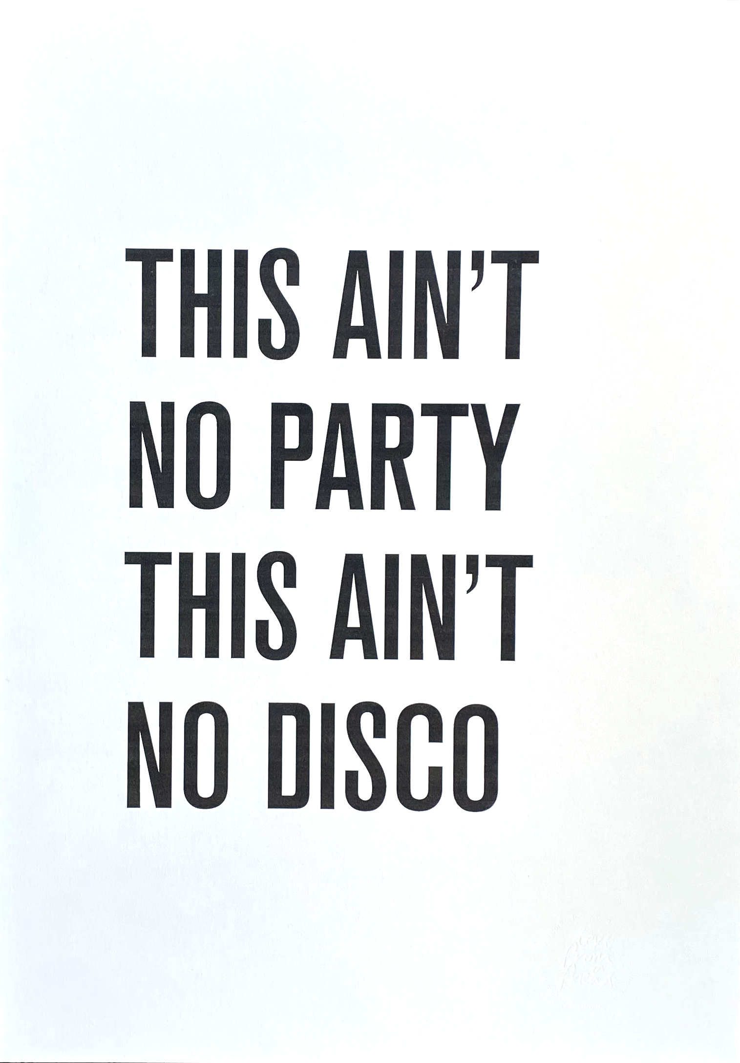 Text From A Friend A3 MUSIC LYRICS | THIS AIN'T NO PARTY PRINT