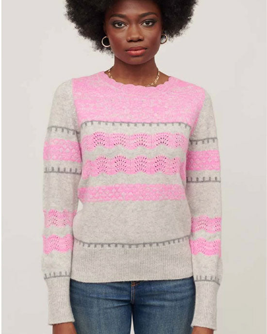 Aiden Lace Stripe Crew Candy