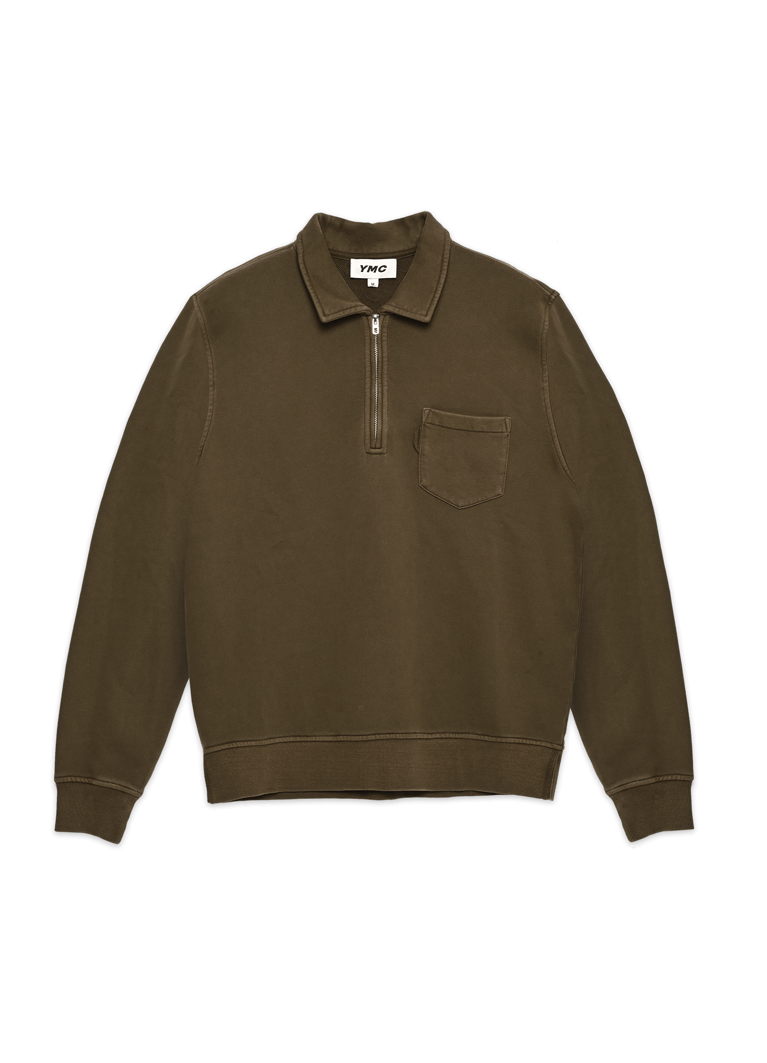 Sugden Zip Sweat - Dark Olive