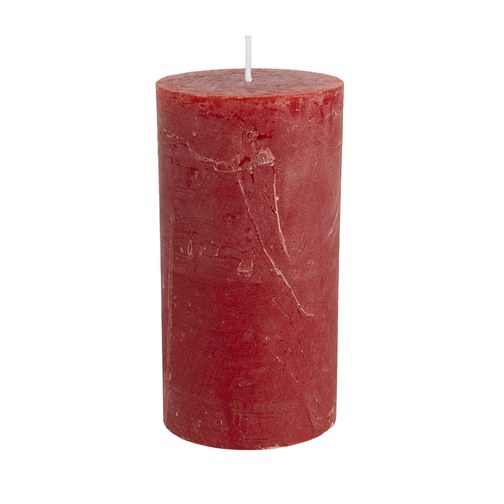 Grand Illusions Lipstick Red Rustic Pillar Candle
