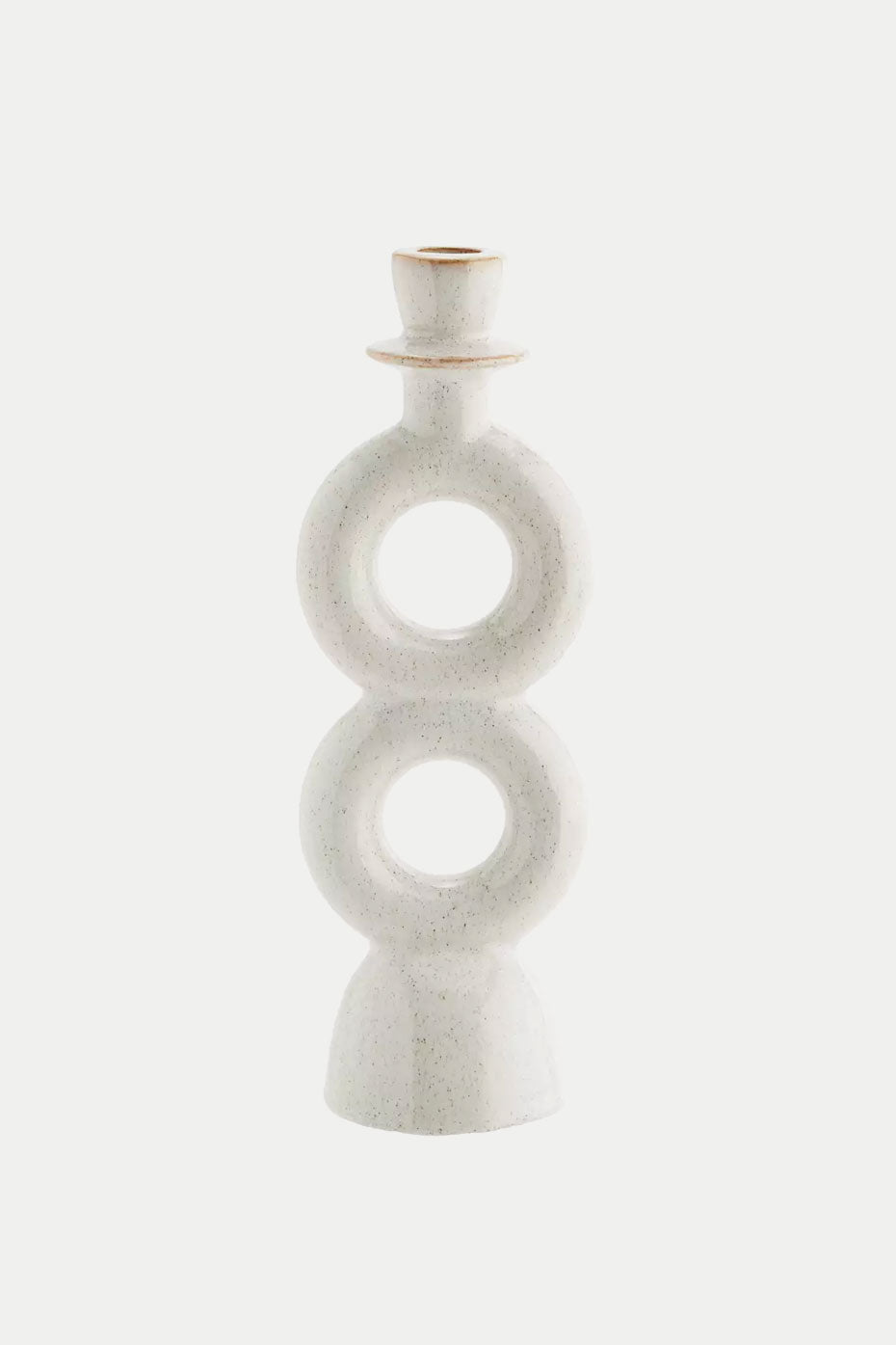 Off White Stoneware Candle Holder