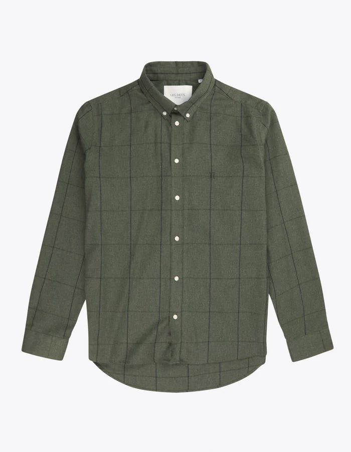 Desert Reg Check Shirt - Olive Night / Raven