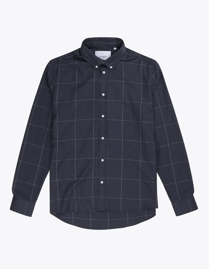 Desert Reg Check Shirt - Dark Navy / Dull Grey