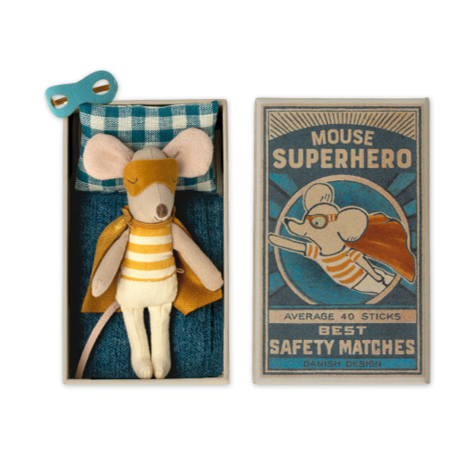 Little Brother Super Hero Mouse In Matchbox