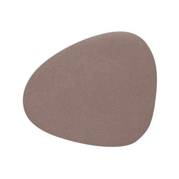 | Large Curve Dinner Table Mat | Leather Serene | Mole Grey