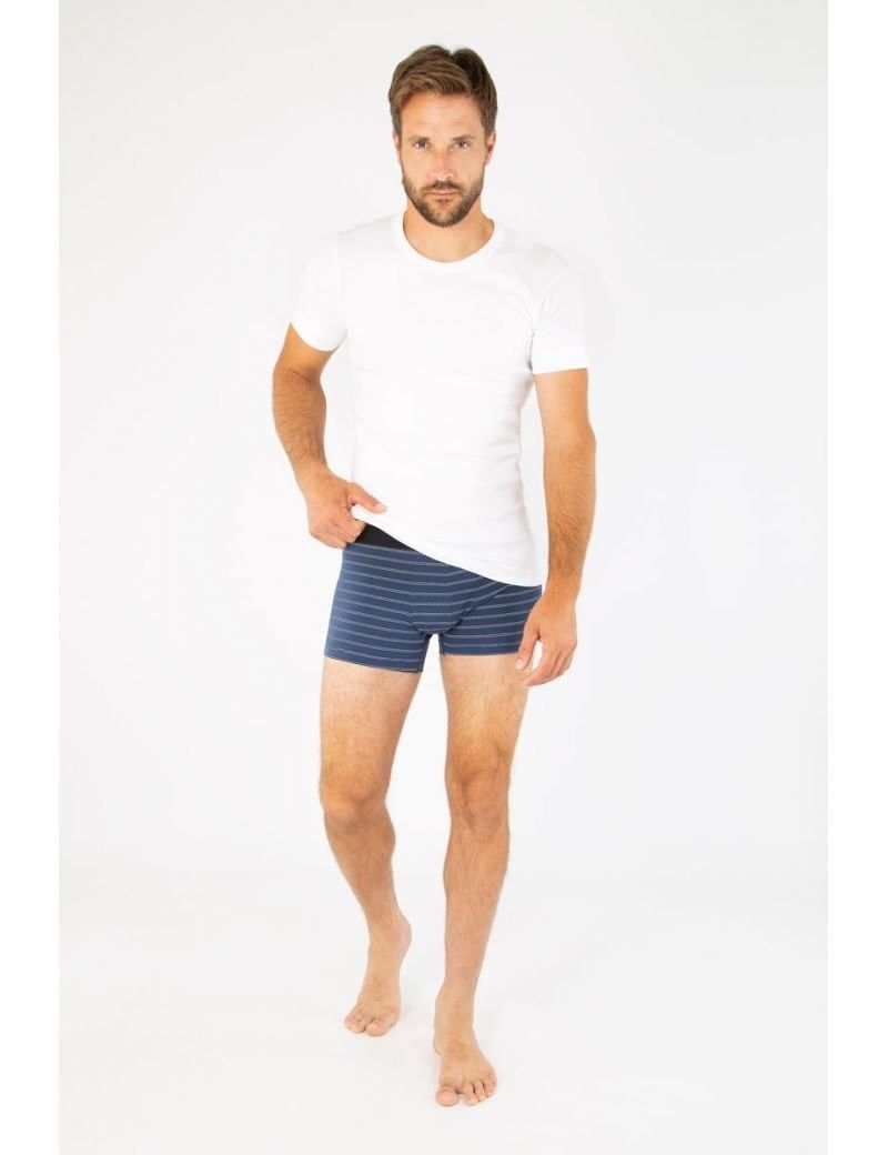 Armor Lux Boxer Shorty Rayé - Ink Rich Navy Milk