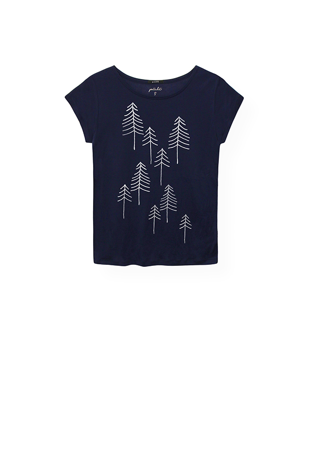 Paala 461403 Stick Trees T-shirt Deep Navy