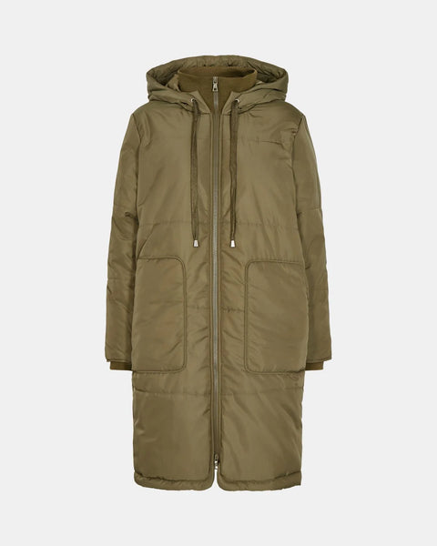 Sofie Schnoor Padded Quilted Puffa Coat Jacket Khaki