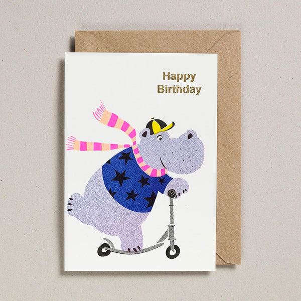 : Riso Pets Card - Happy Birthday Hippo